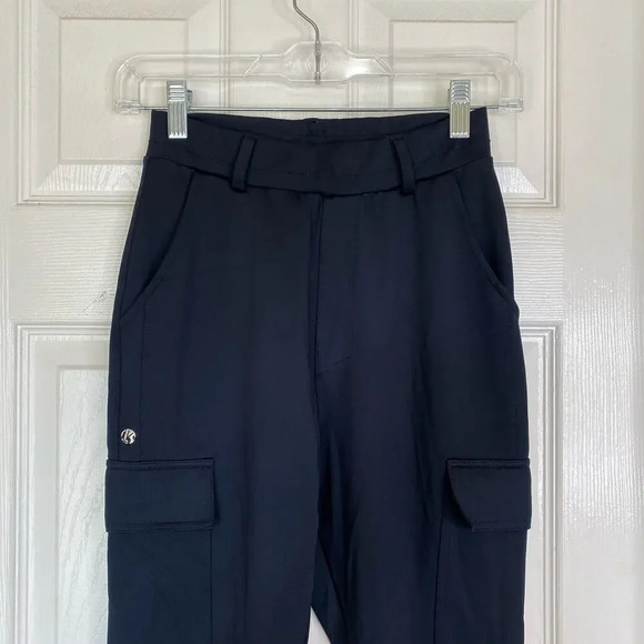 BUFFBUNNY Presidential Cargo Pants Black Technical Size XS Sleek Stretchy Jogger - Picture 3 of 8